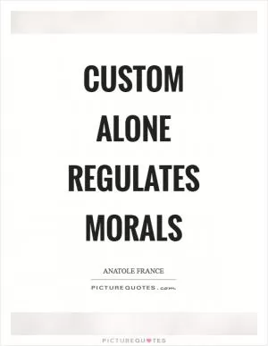 Custom alone regulates morals Picture Quote #1
