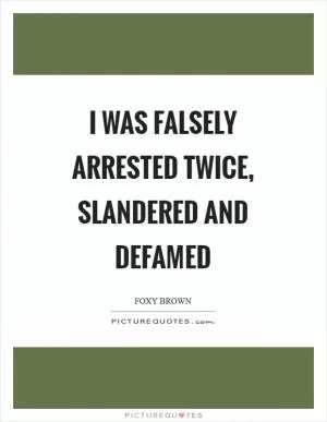 I was falsely arrested twice, slandered and defamed Picture Quote #1