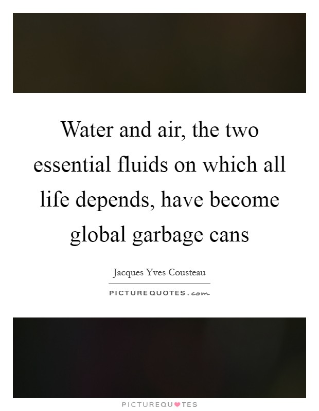 Water and air, the two essential fluids on which all life depends, have become global garbage cans Picture Quote #1
