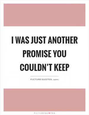 I was just another promise you couldn’t keep Picture Quote #1
