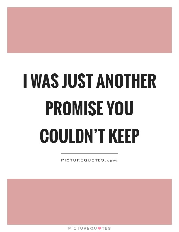 I was just another promise you couldn't keep Picture Quote #1