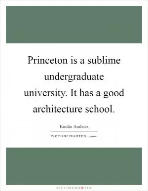Princeton is a sublime undergraduate university. It has a good architecture school Picture Quote #1