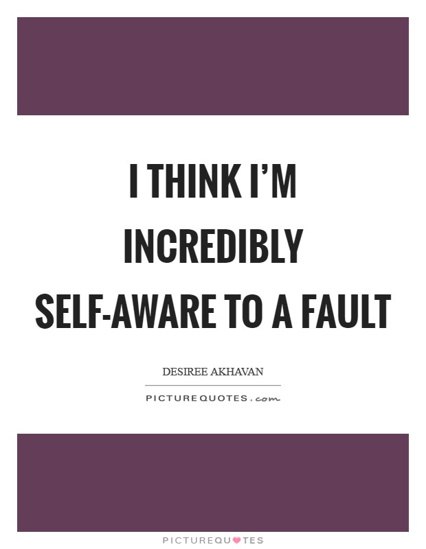 I think I'm incredibly self-aware to a fault Picture Quote #1