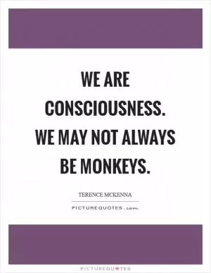 We are consciousness. We may not always be monkeys Picture Quote #1