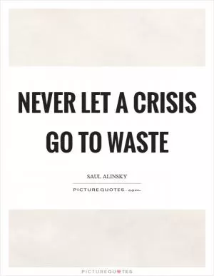 Never let a crisis go to waste Picture Quote #1