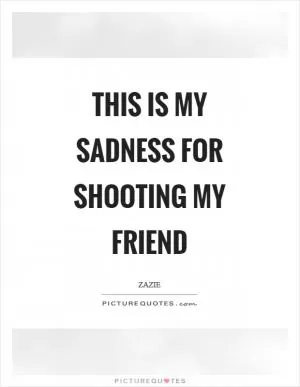 This is my sadness for shooting my friend Picture Quote #1