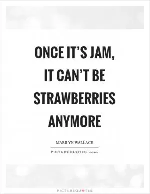 Once it’s jam, it can’t be strawberries anymore Picture Quote #1