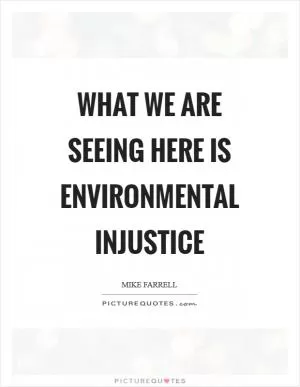 What we are seeing here is environmental injustice Picture Quote #1