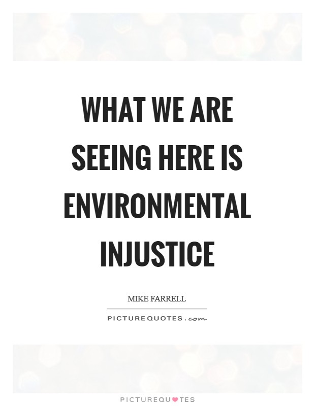 What we are seeing here is environmental injustice Picture Quote #1