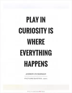 Play in curiosity is where everything happens Picture Quote #1
