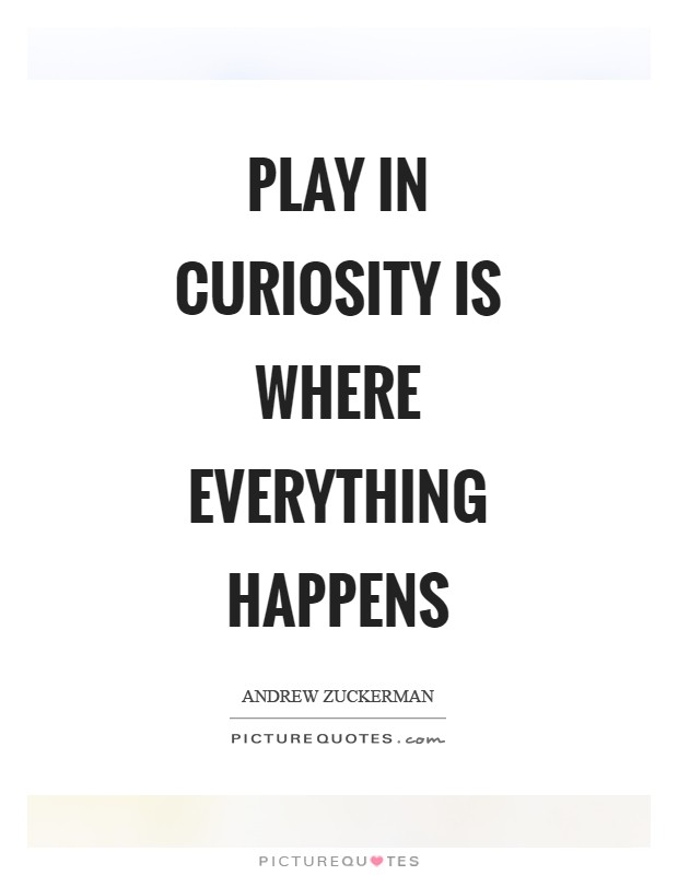 Play in curiosity is where everything happens Picture Quote #1