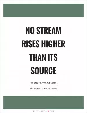 No stream rises higher than its source Picture Quote #1