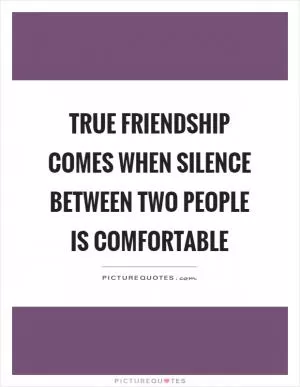 True friendship comes when silence between two people is comfortable Picture Quote #1