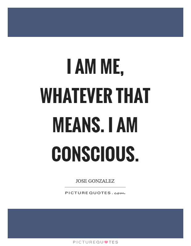I am me, whatever that means. I am conscious Picture Quote #1