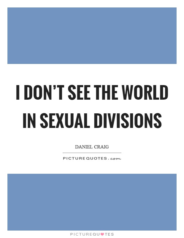 I don't see the world in sexual divisions Picture Quote #1