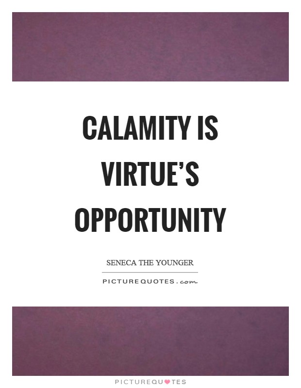 Calamity is virtue's opportunity Picture Quote #1