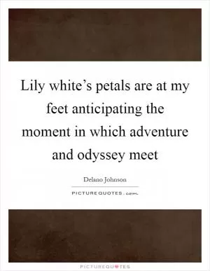Lily white’s petals are at my feet anticipating the moment in which adventure and odyssey meet Picture Quote #1
