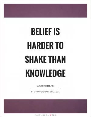 Belief is harder to shake than knowledge Picture Quote #1