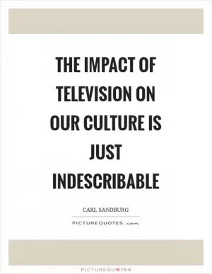 The impact of television on our culture is just indescribable Picture Quote #1