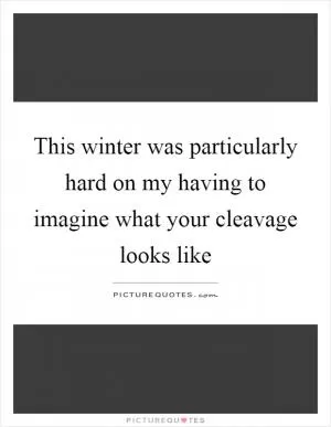 This winter was particularly hard on my having to imagine what your cleavage looks like Picture Quote #1