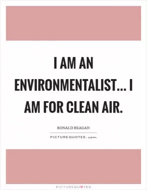 I am an environmentalist... I am for clean air Picture Quote #1