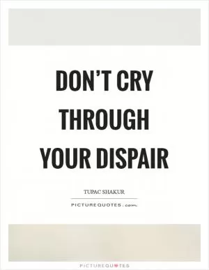 Don’t cry through your dispair Picture Quote #1