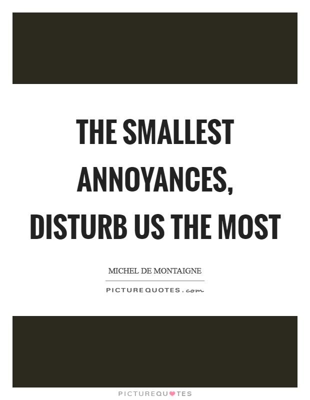 The smallest annoyances, disturb us the most Picture Quote #1