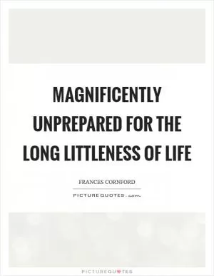 Magnificently unprepared for the long littleness of life Picture Quote #1