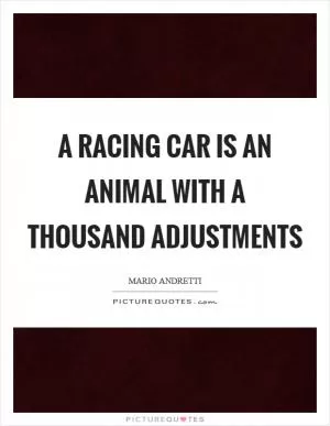 A racing car is an animal with a thousand adjustments Picture Quote #1