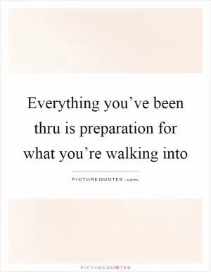 Everything you’ve been thru is preparation for what you’re walking into Picture Quote #1