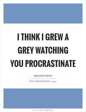I think I grew a grey watching you procrastinate Picture Quote #1