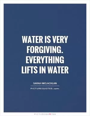 Water is very forgiving. Everything lifts in water Picture Quote #1