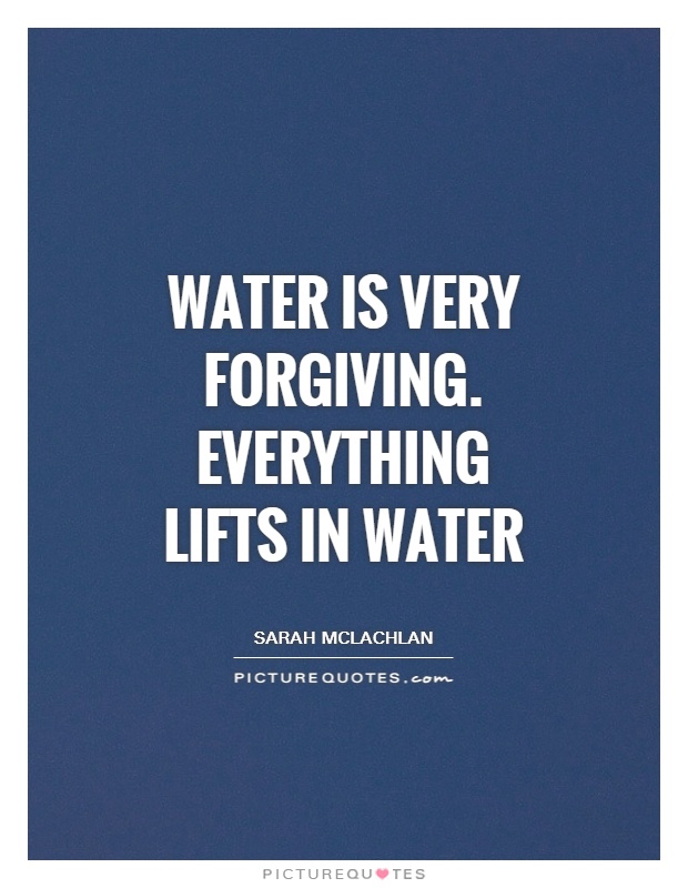 Water is very forgiving. Everything lifts in water Picture Quote #1