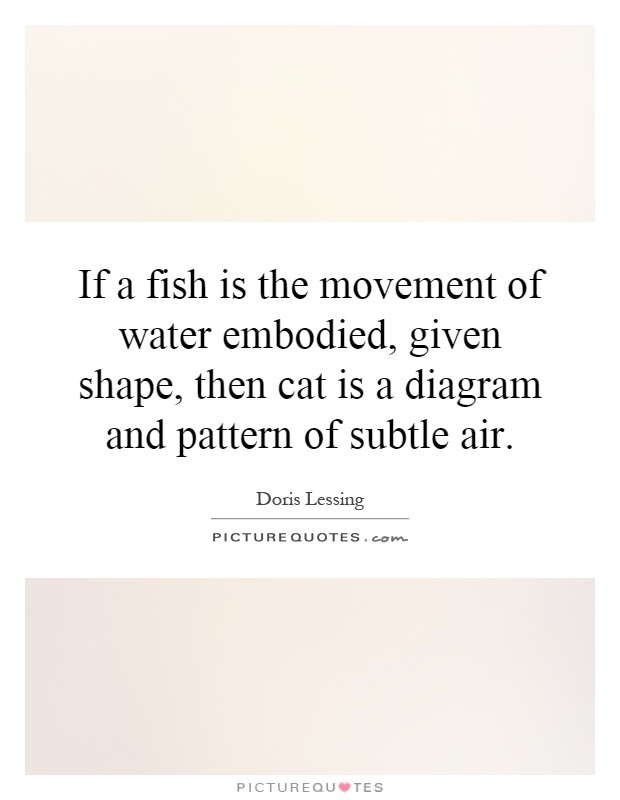 If a fish is the movement of water embodied, given shape, then cat is a diagram and pattern of subtle air Picture Quote #1