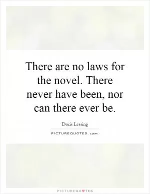 There are no laws for the novel. There never have been, nor can there ever be Picture Quote #1