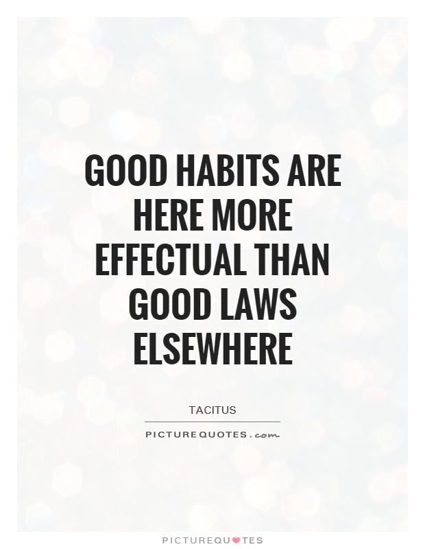 Good habits are here more effectual than good laws elsewhere Picture Quote #1