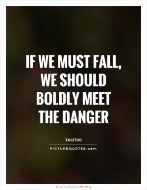 If we must fall, we should boldly meet the danger Picture Quote #1
