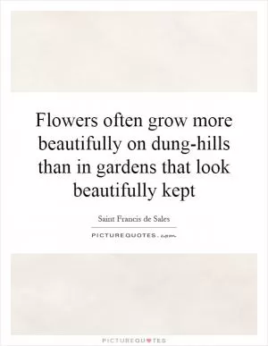 Flowers often grow more beautifully on dung-hills than in gardens that look beautifully kept Picture Quote #1