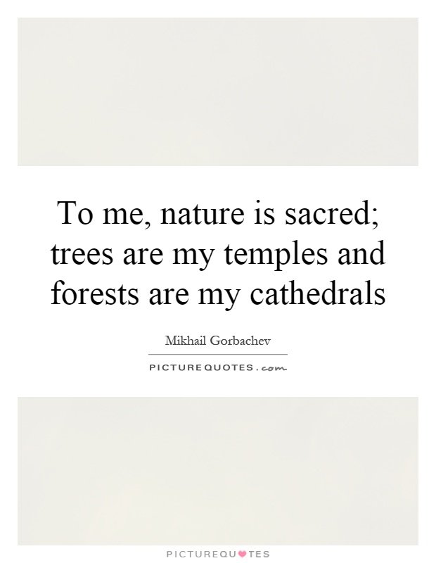 To me, nature is sacred; trees are my temples and forests are my cathedrals Picture Quote #1