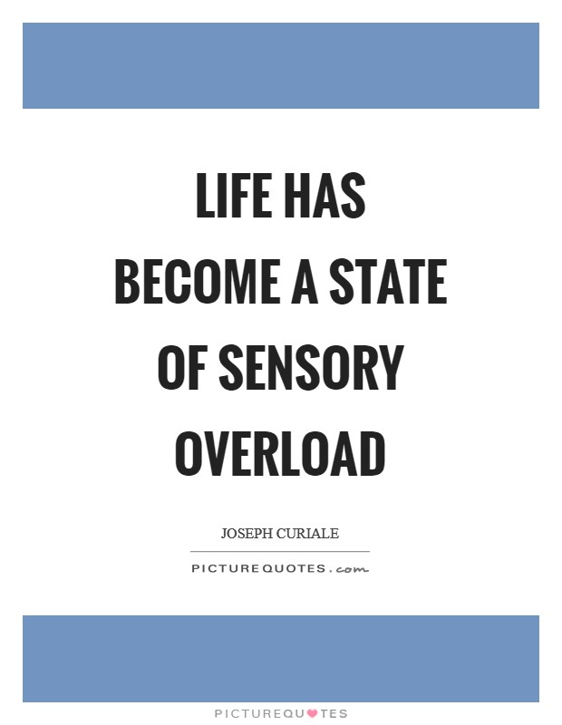 Life has become a state of sensory overload Picture Quote #1