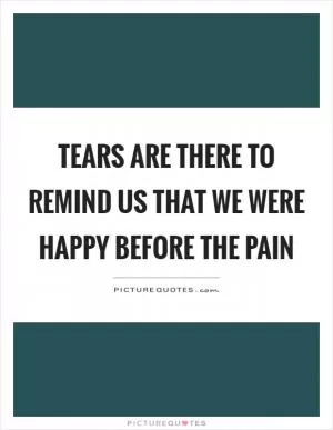 Tears are there to remind us that we were happy before the pain Picture Quote #1
