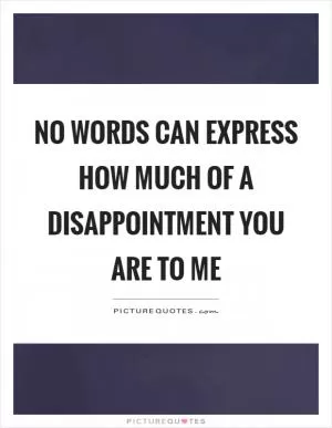 No words can express how much of a disappointment you are to me Picture Quote #1