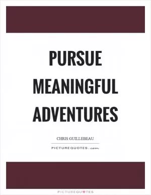 Pursue meaningful adventures Picture Quote #1