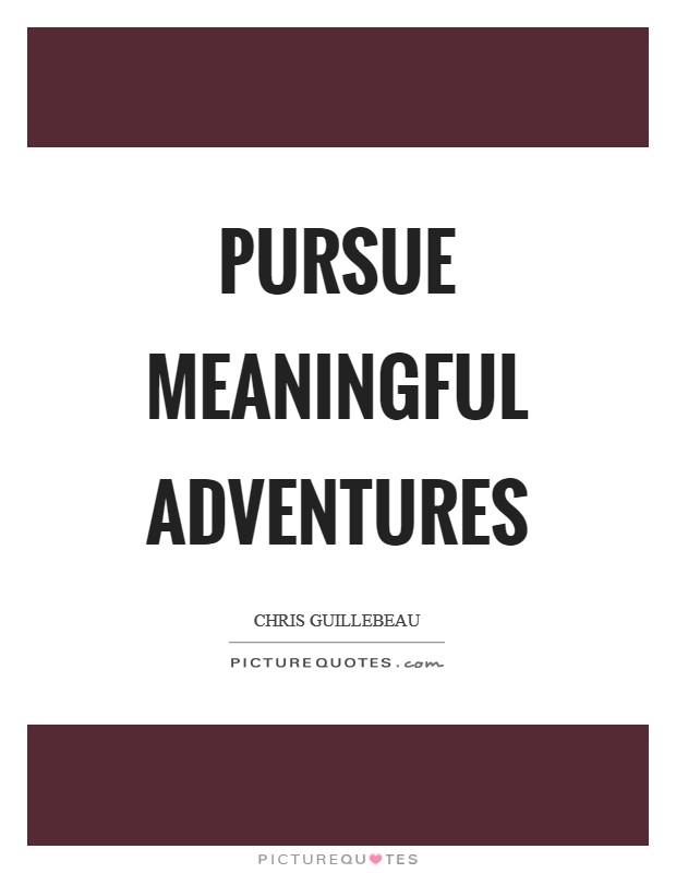 Pursue meaningful adventures Picture Quote #1