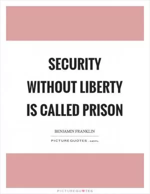 Security without liberty is called prison Picture Quote #1