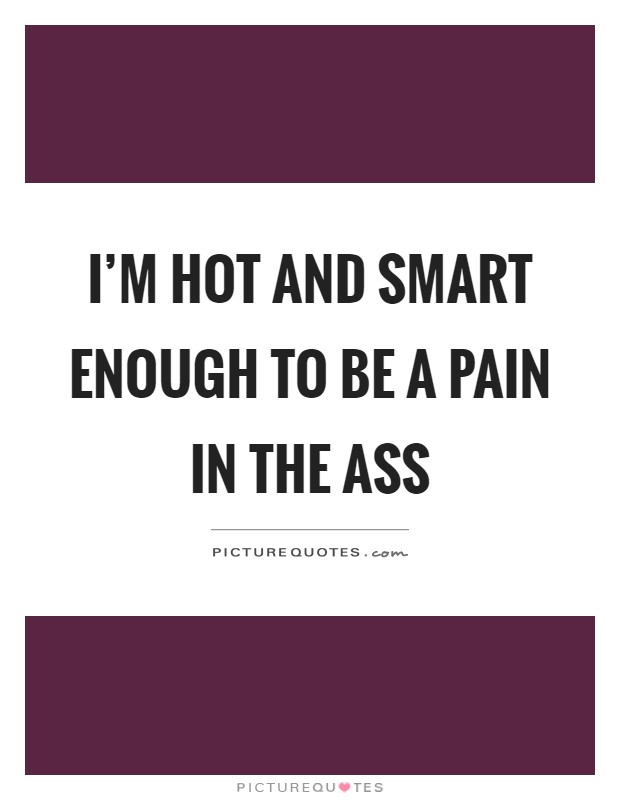 I'm hot and smart enough to be a pain in the ass Picture Quote #1