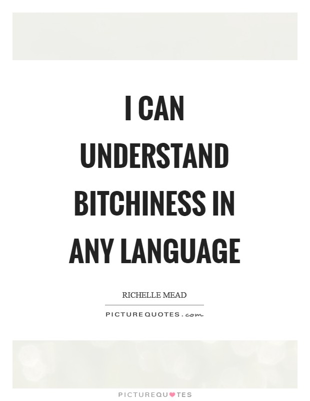 I can understand bitchiness in any language Picture Quote #1