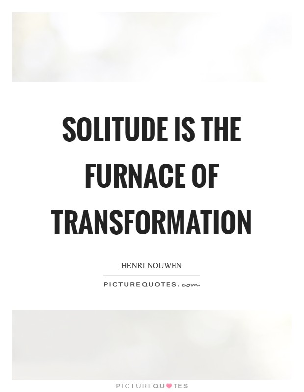 Solitude is the furnace of transformation Picture Quote #1