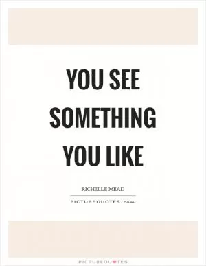 You see something you like Picture Quote #1