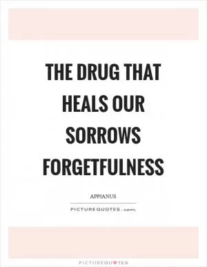 The drug that heals our sorrows forgetfulness Picture Quote #1
